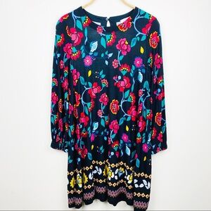 LOFT || Long Sleeve Floral Shift Dress; Size XS